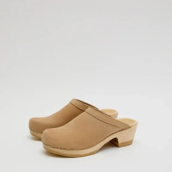 No. 6 Old School Clog on Mid Heel in Bone Size 39 - Picture 1 of 6